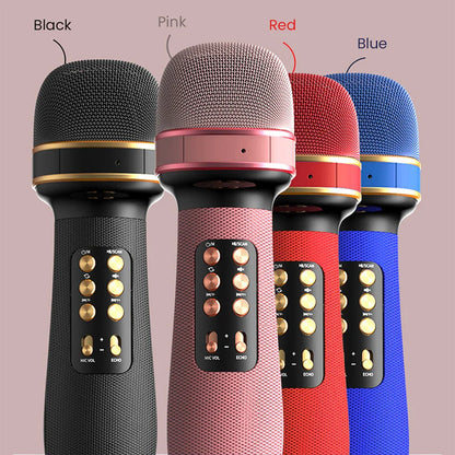 ALLOYSEED Karaoke Wireless Bluetooth-Compatible Microphone Handheld Music Singing Mic+FM+Voice Changing Audio Speaker Player