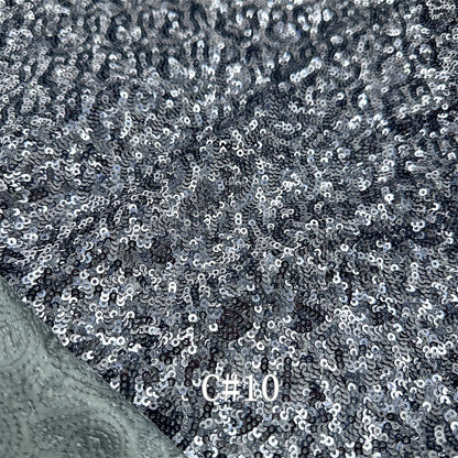 Tissu brodé haute qualité RX258 en satin, mat, haute densité, pailleté, 3mm, 13 coloris, base blanche