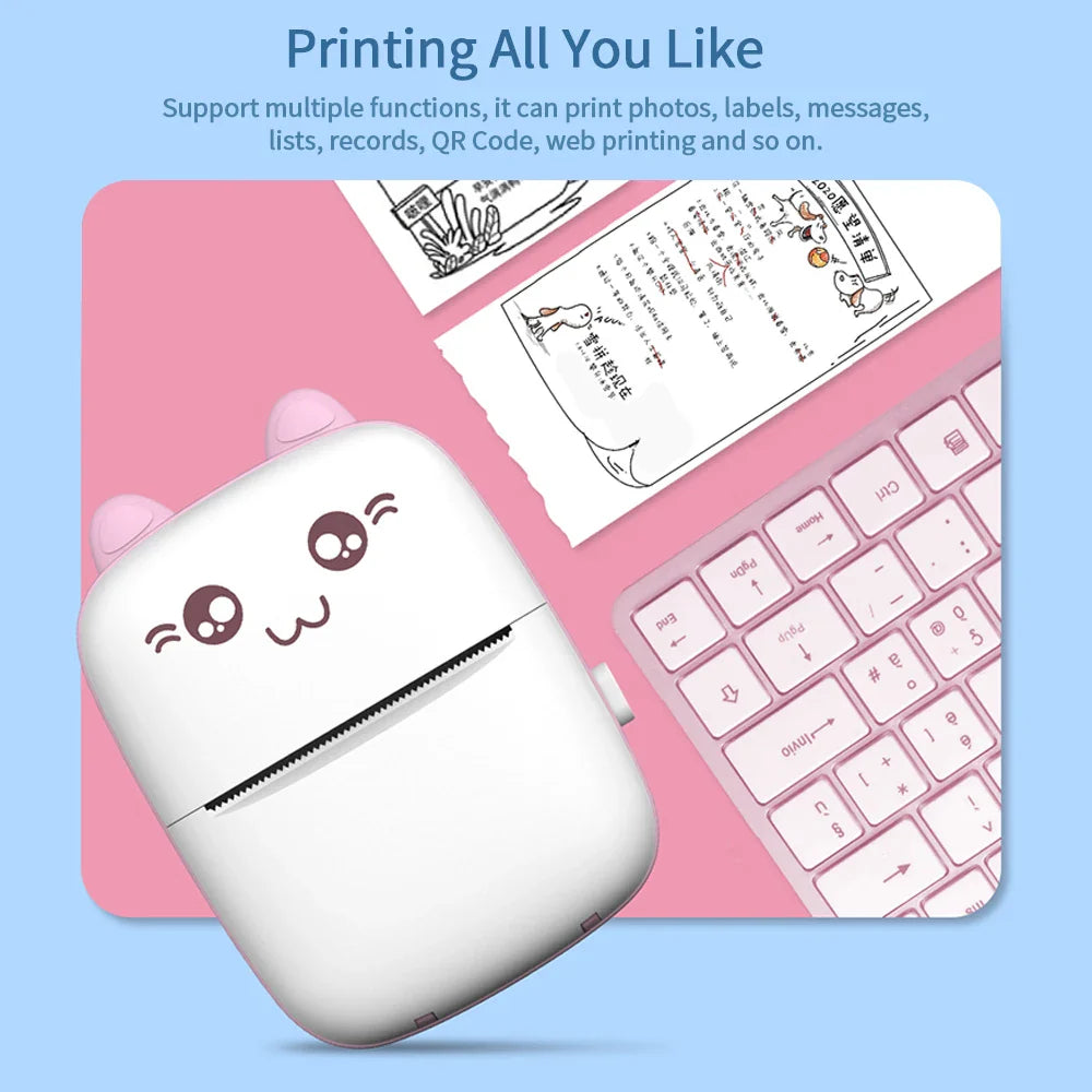 Portable Mini Thermal Printer Photo Printer Business/Home No Ink Required To Print Small Ticket/Labels/Picture Imprimante 203PDI