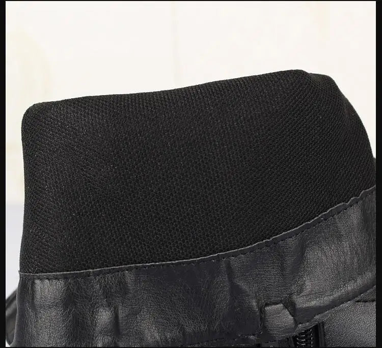 Bottes de cowboy italiennes de marque pour hommes, décontractées, de moto, noires, pour automne-hiver, en cuir véritable, botas masculinas