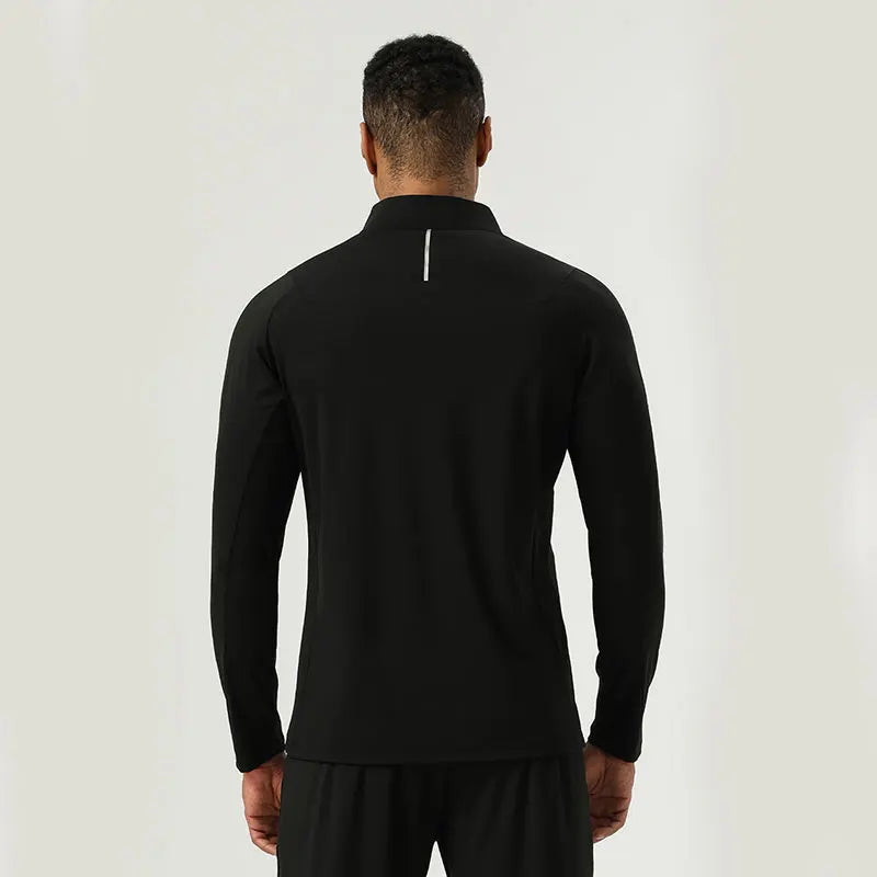 New Spandex / Polyester  Semi-pull Top with Invisible Pocket Design High Elastic Sports Men's Top