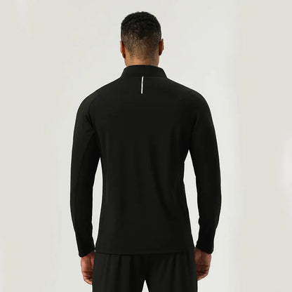 New Spandex / Polyester  Semi-pull Top with Invisible Pocket Design High Elastic Sports Men's Top
