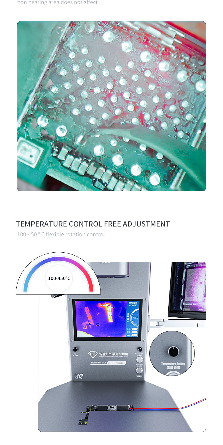 TBK R2201 100W Phone Repair Cpu GPU Replace IC Soldering Desoldering Mobile Welding Laptop BGA Rework Station Laser Machine