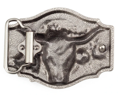 Tauren Ancient Silver Belt Buckle Metal Smooth Buckle 4.0 Cowboy for Men
