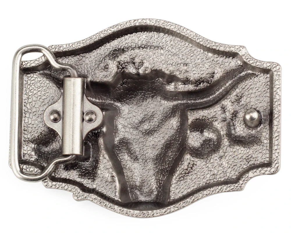 Tauren Ancient Silver Belt Buckle Metal Smooth Buckle 4.0 Cowboy for Men