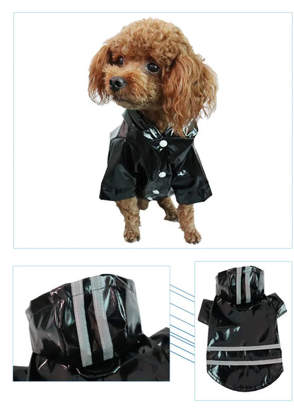 Vêtements pour chiens, vestes imperméables, imperméables à capuche avec bande réfléchissante, vêtements respirants d'extérieur pour chiots