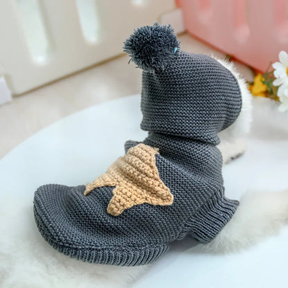 PETCIRCLE Vêtements pour chien Teddy Chiot Bulldog Français Chihuahau Vêtements pour chien Automne Hiver Vêtements pour chat Pull Étoile de mer nordique