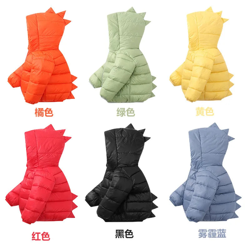 Autumn and Winter New Cartoon Style Children's Down Padded Jacket Boys and Girls Cotton Padded Short Light and Thin Coat