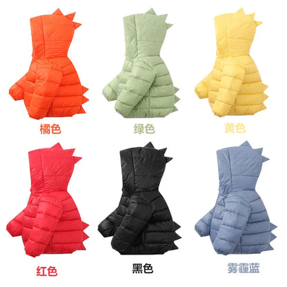 Autumn and Winter New Cartoon Style Children's Down Padded Jacket Boys and Girls Cotton Padded Short Light and Thin Coat