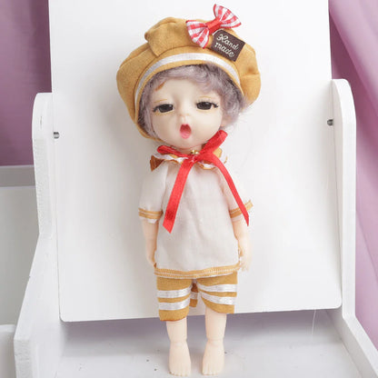 Blue Eyes16cm BJD Doll 13 Moveable Joint Dolls Boy Short Hair BJD Dolls Muilt-type Face Make Up Toy Cartoon Dress Girls  Dolls