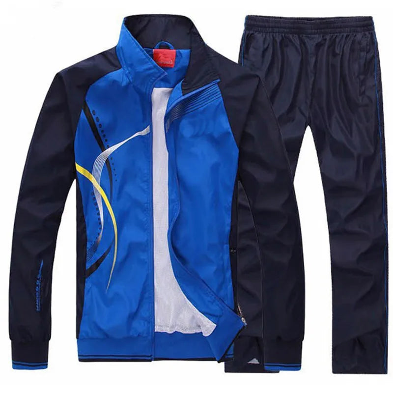 Ensemble de survêtement pour homme, collection printemps-automne, imprimé, 2 pièces : veste et pantalon, tenue de sport décontractée.