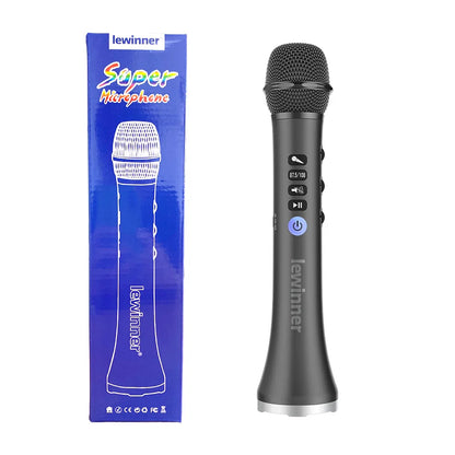 Lewinner L-698 Wireless Karaoke Microphone Bluetooth Speaker 2in1 Handheld Sing & Recording Portable KTV Player for iOS/Android