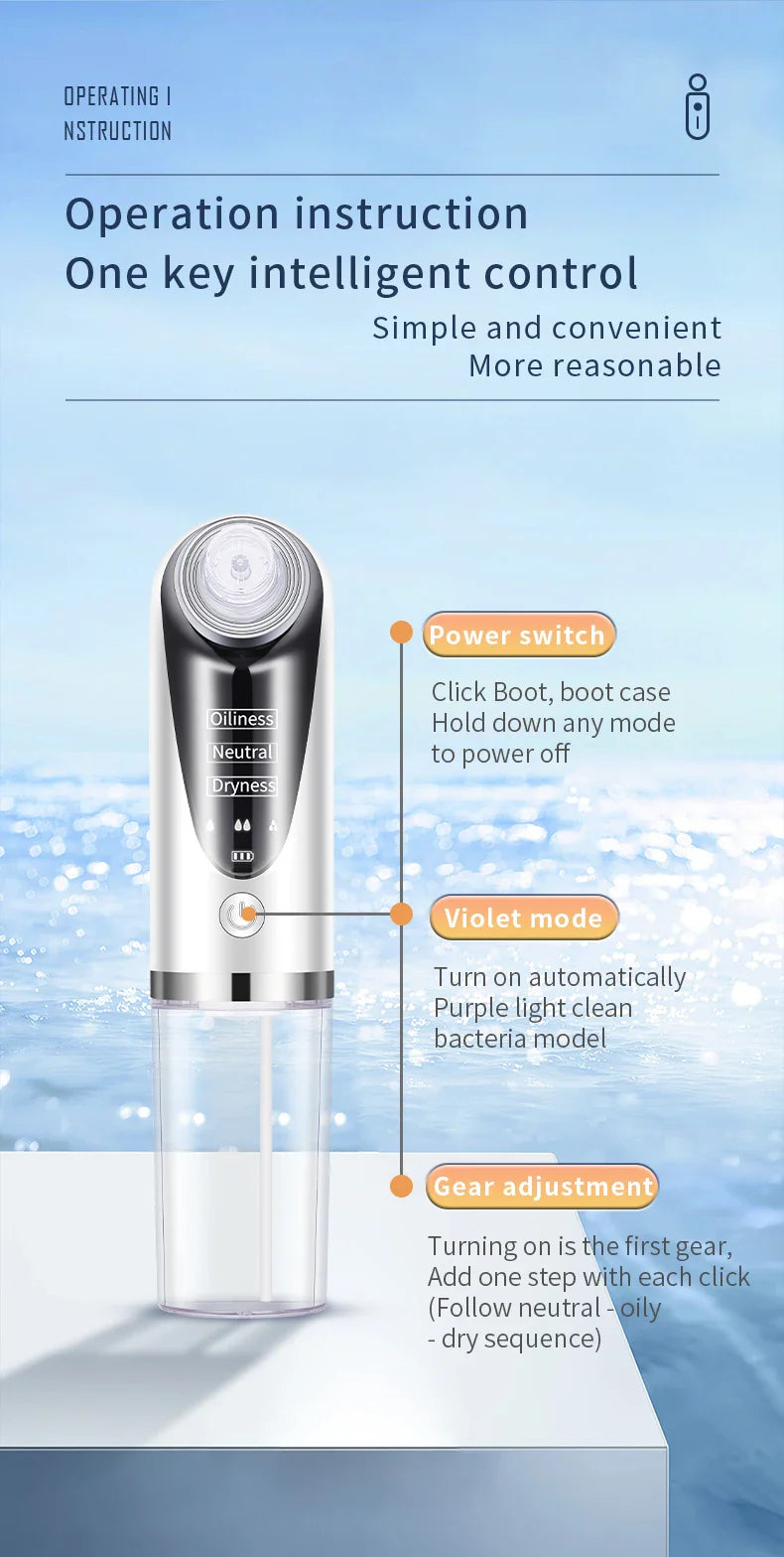 Dissolvant de points noirs électrique, aspirateur de pores, Micro petites bulles, Cycle d'eau Rechargeable, élimination des points noirs
