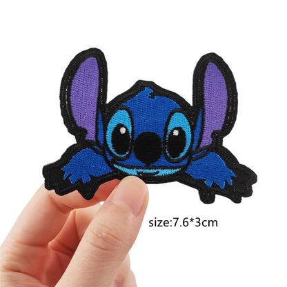 Dessin animé mignon Anime Stitch Écusson thermocollant pour vêtements T-shirt sac chaussures Patch Stitch autocollants pour vêtements autocollant en tissu brodé