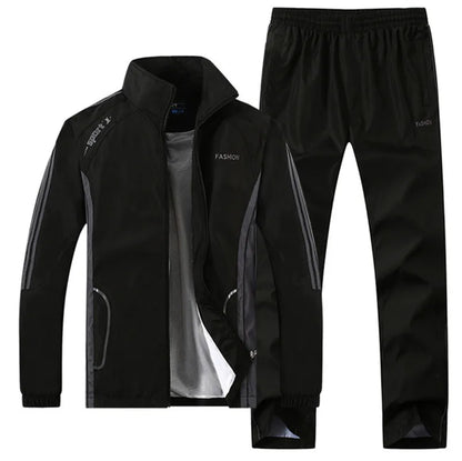 Ensemble de survêtement pour homme, collection printemps-automne, imprimé, 2 pièces : veste et pantalon, tenue de sport décontractée.