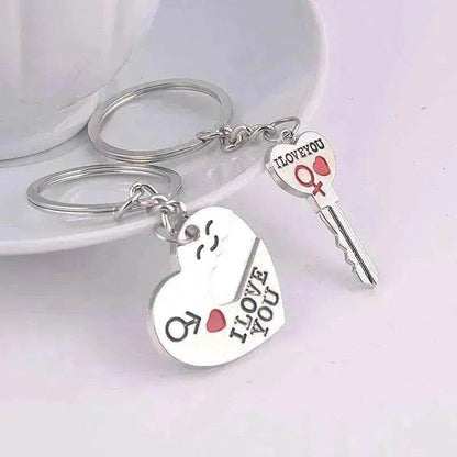 Heart-shaped Keychain English Secret Love Keychain Couple Keychain