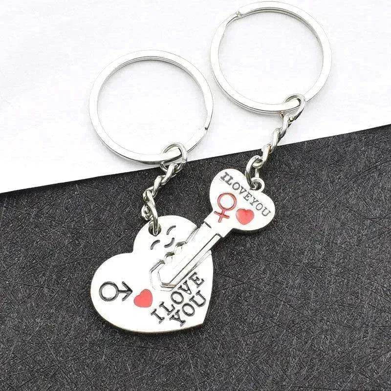 Heart-shaped Keychain English Secret Love Keychain Couple Keychain