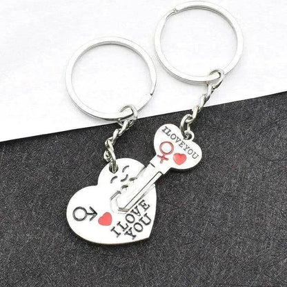 Heart-shaped Keychain English Secret Love Keychain Couple Keychain