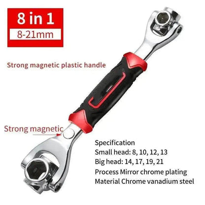 Heavy Duty  8-in-1 Multifunctional Chromium Vanadium Steel Socket Wrench Set