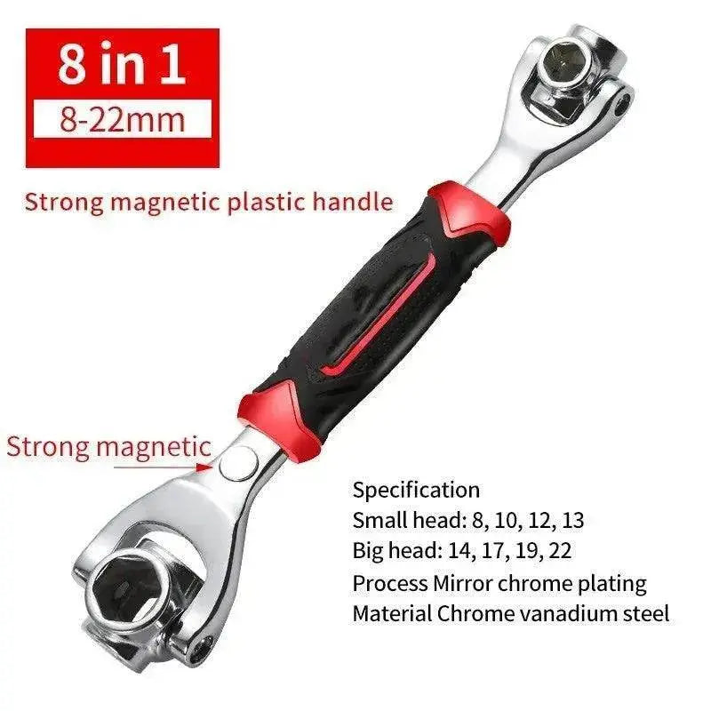 Heavy Duty  8-in-1 Multifunctional Chromium Vanadium Steel Socket Wrench Set