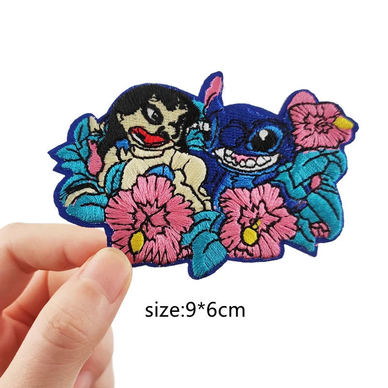 Dessin animé mignon Anime Stitch Écusson thermocollant pour vêtements T-shirt sac chaussures Patch Stitch autocollants pour vêtements autocollant en tissu brodé