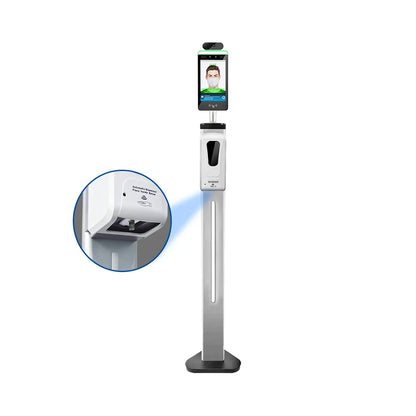 8 Inch WIFI Touch Screen Access Control AI Human Body Temperature Kiosk Detection Face Recognition Thermometer Scanner Camera