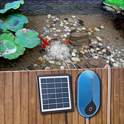 Pompe à air rechargeable aérateur oxygénateur solaire 6V1.5W 3600MAH pour bassin d'aquarium