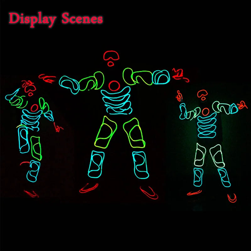 EL Suits New Fashion LED/EL Clothes Luminous Costumes Glow Dance Supplies Light Clothing Men For Holiday DIY Decoration Hot Sale