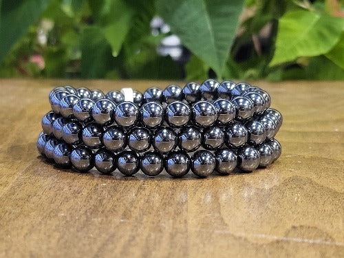 Hematite Gemstone Bead Bracelet | The Stone for Grounding