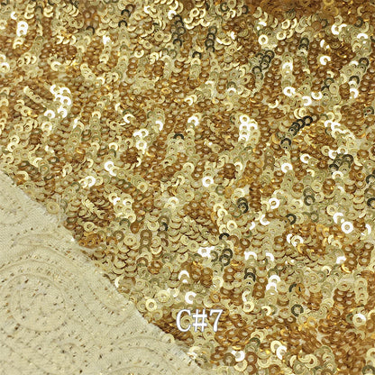 Tissu brodé haute qualité RX258 en satin, mat, haute densité, pailleté, 3mm, 13 coloris, base blanche