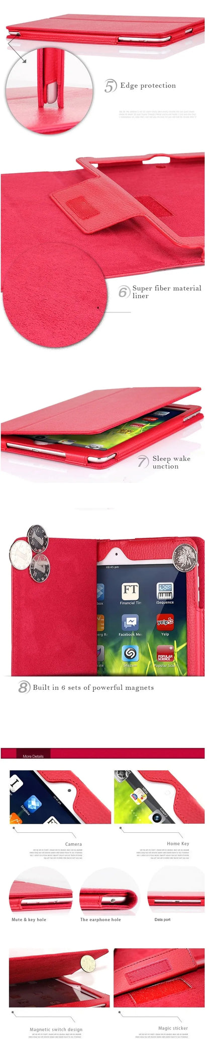 Folio Coque for iPad 2017 2018 9.7 5th 6th iPad Air 1 Air 2 Case Magnetic Smart A1566 A1822 PU Stand for iPad 2018 Air 2 Cover