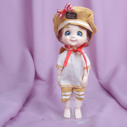 Blue Eyes16cm BJD Doll 13 Moveable Joint Dolls Boy Short Hair BJD Dolls Muilt-type Face Make Up Toy Cartoon Dress Girls  Dolls