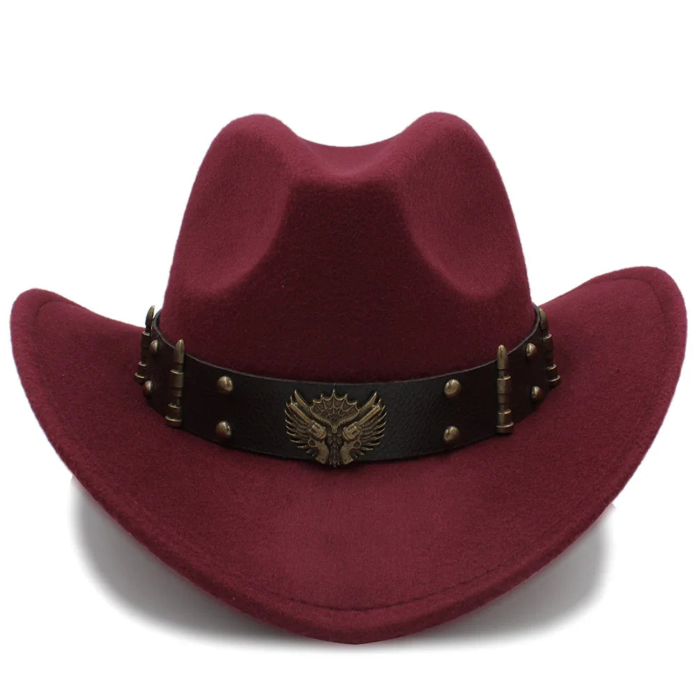 2 tailles hommes femmes chapeaux de cow-boy Western bord large Panama chapeau de soleil extérieur Fedora casquette Trilby Sombrero fête voyage taille US 7 1/4 UK L