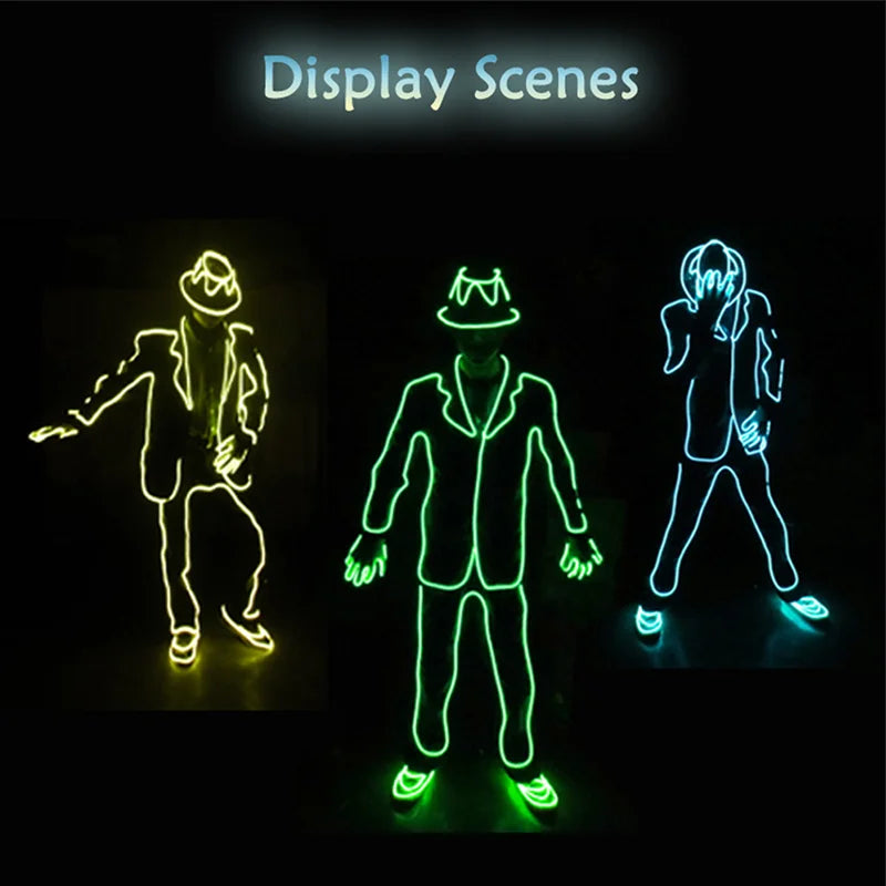 EL Suits Nouveauté Mode Vêtements LED/EL Costumes Lumineux Accessoires de Danse Lumineux Vêtements Hommes pour Décoration DIY de Vacances Vente Chaude