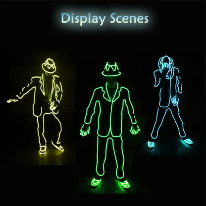 EL Suits Nouveauté Mode Vêtements LED/EL Costumes Lumineux Accessoires de Danse Lumineux Vêtements Hommes pour Décoration DIY de Vacances Vente Chaude
