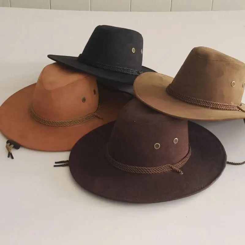 Chapeau de cowboy occidental pour hommes, casquette mongole, grand bord, gentleman, cadeaux de jazz, document
