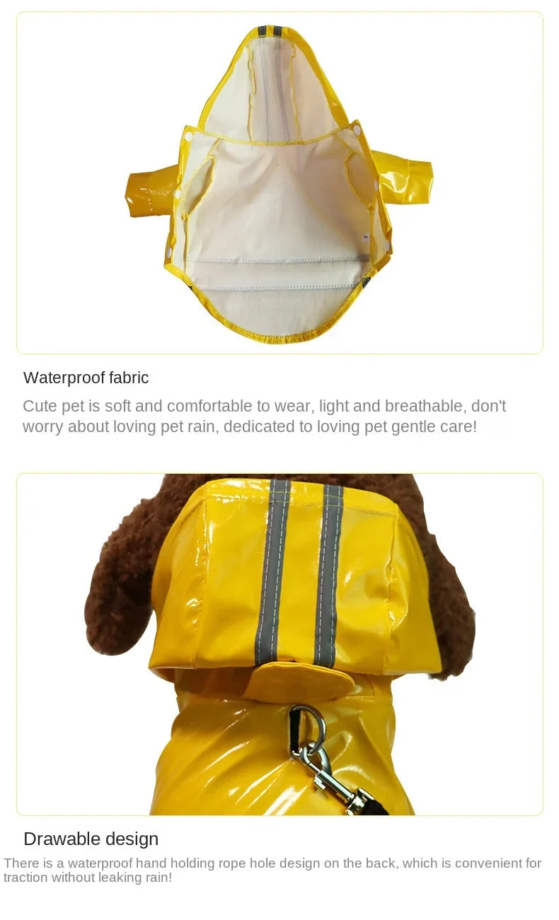 Vêtements pour chiens, vestes imperméables, imperméables à capuche avec bande réfléchissante, vêtements respirants d'extérieur pour chiots