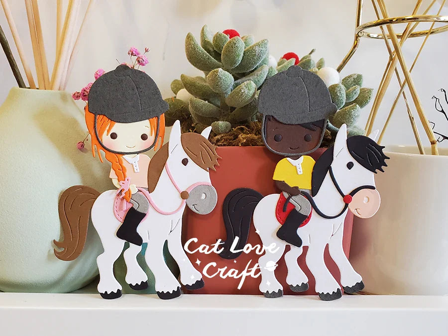 Equestrian Horseback riding Metal Cutting Dies Scrapbooking Stencil Die Cuts Card Making DIY Craft Embossing New Dies For 2021