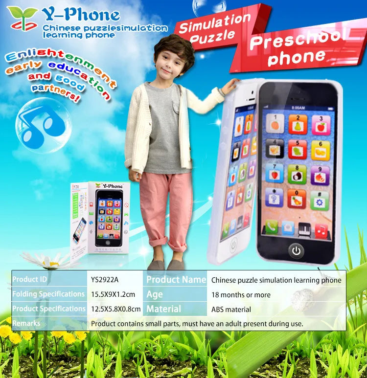 Téléphone de simulation pour enfants, jouet musical éducatif précoce, apprentissage de l'anglais, portable avec lumière et son, jouet vocal