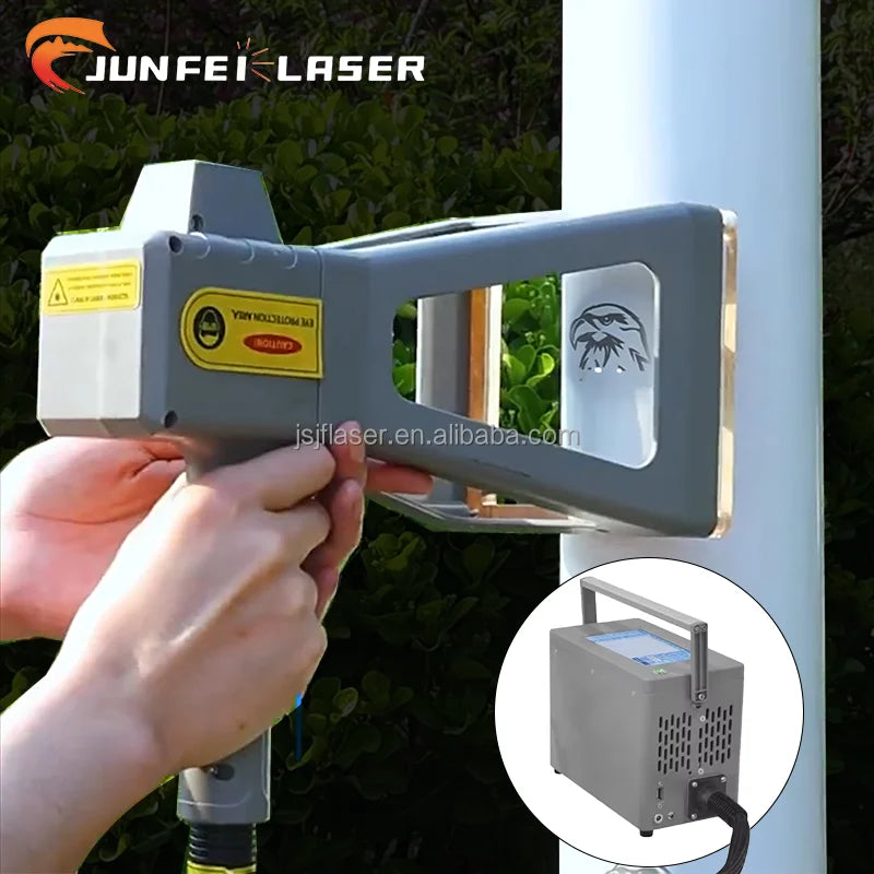 Machine de marquage laser UV portable JUNFEI 20W/30W/50W Mini graveur laser Refroidissement par air pour métal Prend en charge DXF PLT BMP pour verre