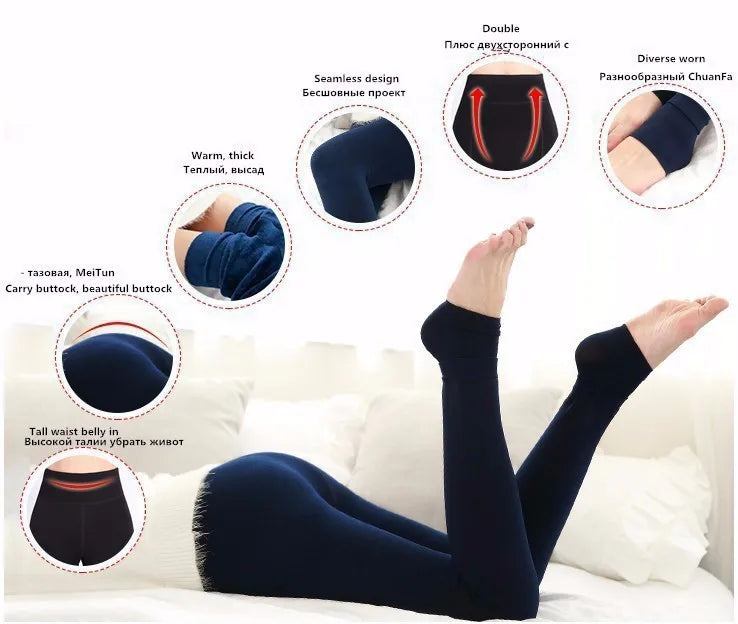 Leggings d'hiver chauds S-5XL grande taille femmes pantalons en velours chaud Leggins taille haute Legging épais pantalon d'hiver pantalon femmes Leggin