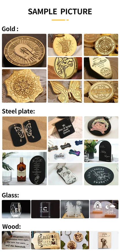 JUNFEI 20W/30W/50W Handheld UV Laser Marking Machine Mini Laser Engraver Air Cooling for Metal Supports DXF PLT BMP for Glass