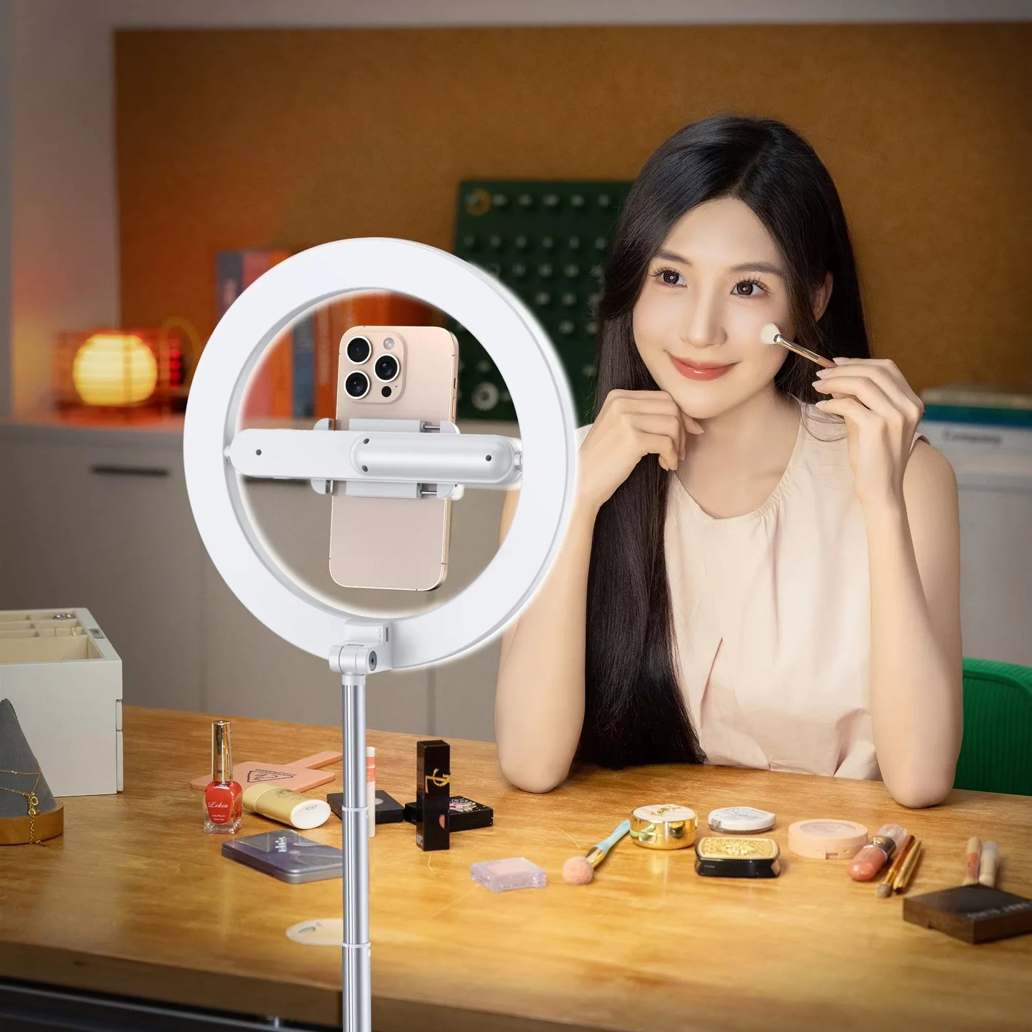 Foldable Content creator Kit Video Live  Photographic Flexible Floor Stand Selfie Ring Light WIth Stand for Video Recording
