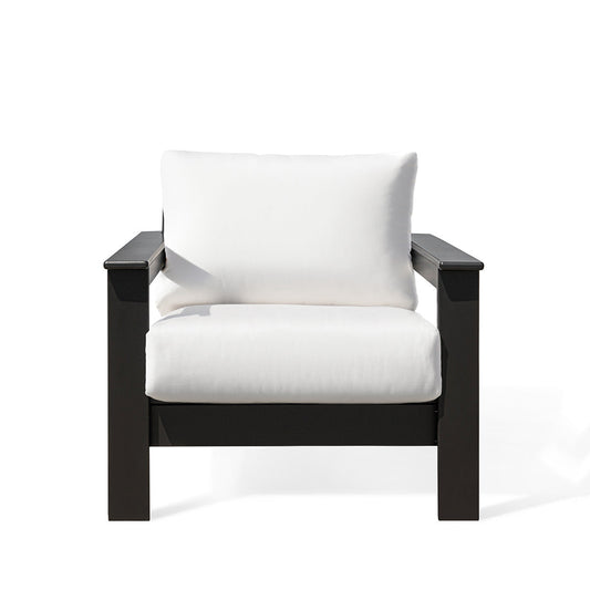 Fauteuil de club d'extérieur en polymère Hickory avec coussins Sunbrella®
