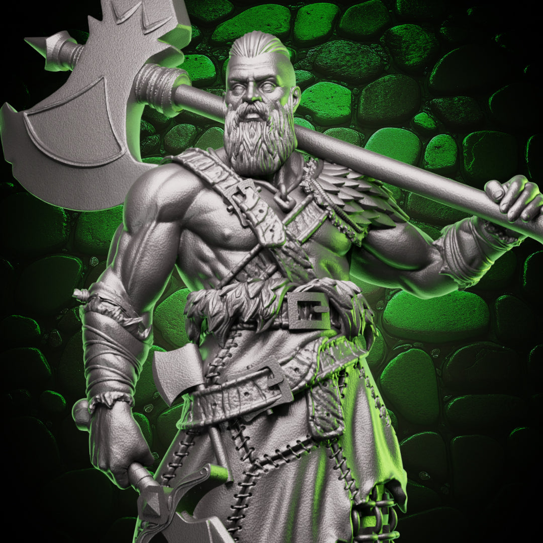 Human Barbarian | Axe & Sword | 5e