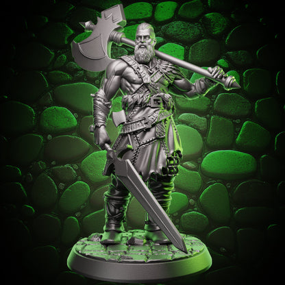 Human Barbarian | Axe & Sword | 5e