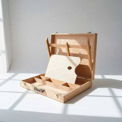 Artist Sketch Box - Wet Canvas Carrier For 16" x 20" Boards + Wooden Palette, 3.5" x 17" x 22"