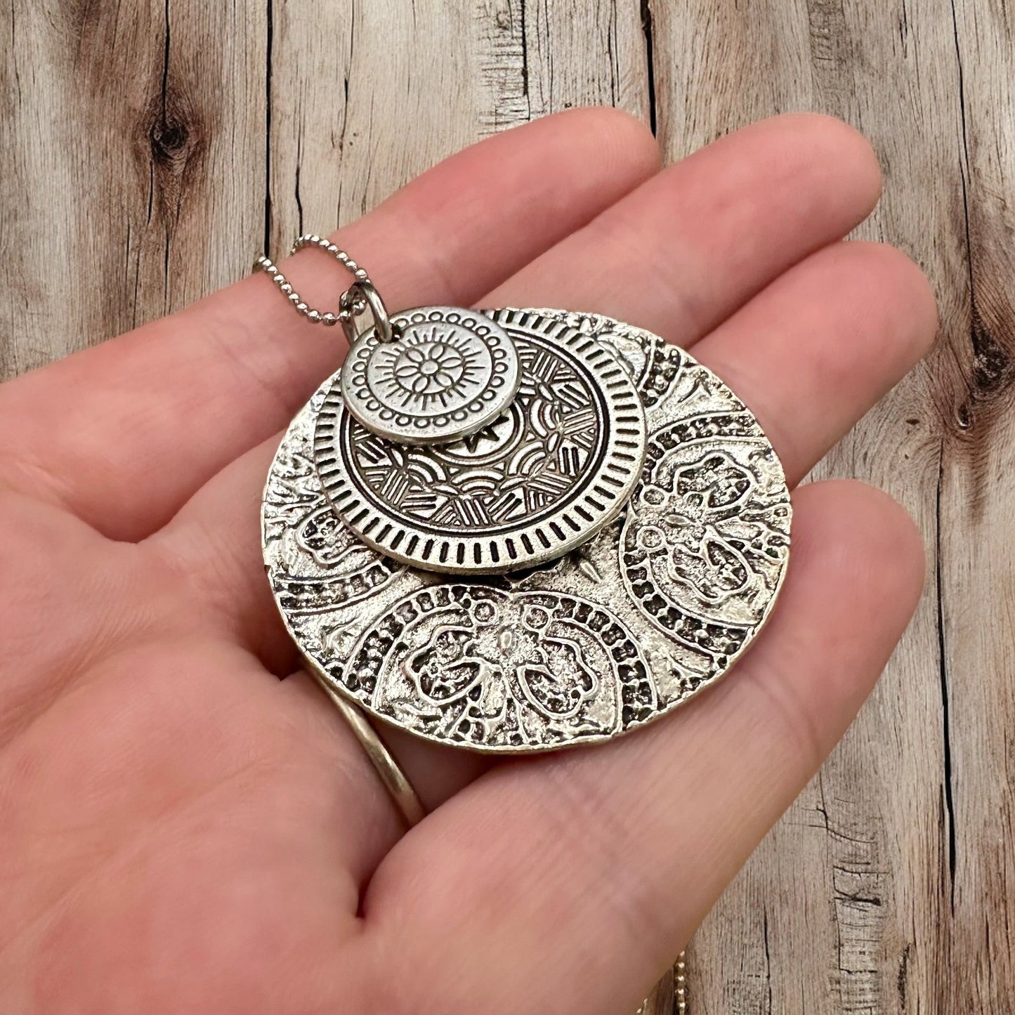 Triple Medallion Pendant Necklace