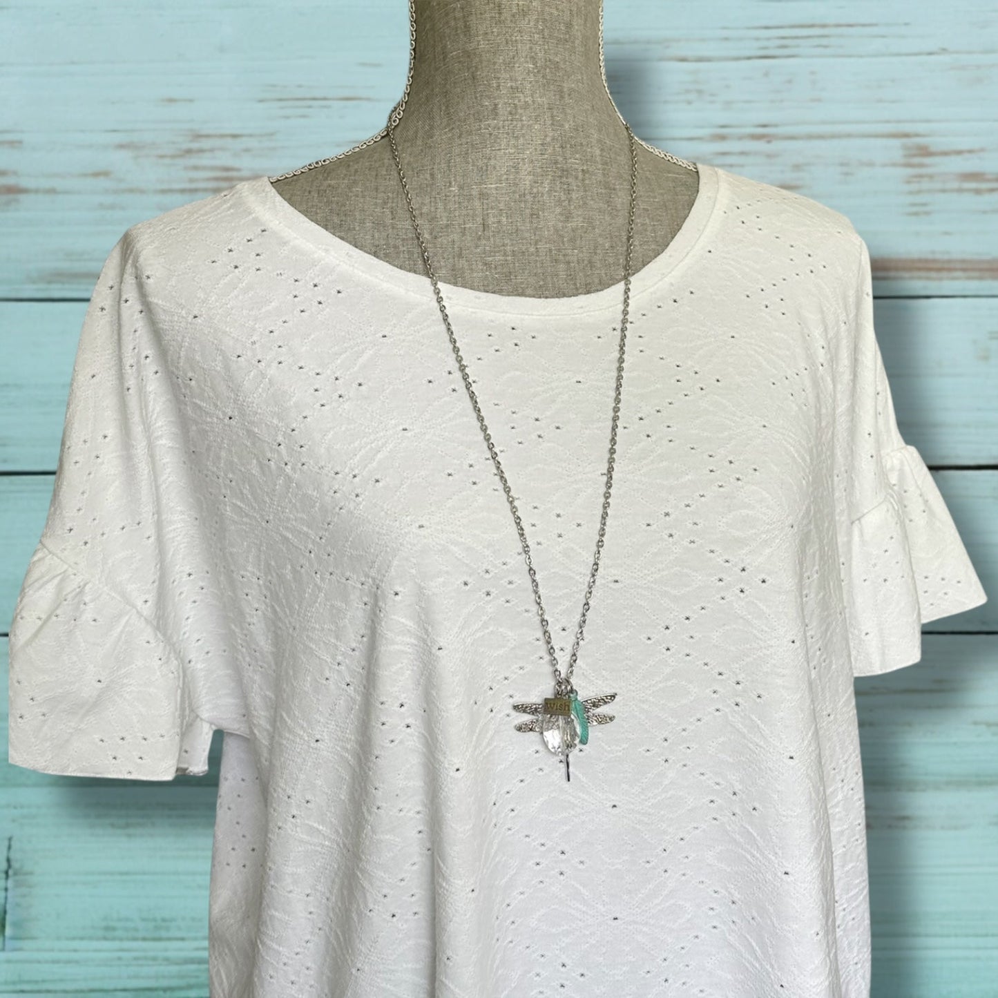 Collier vœu libellule en cristal