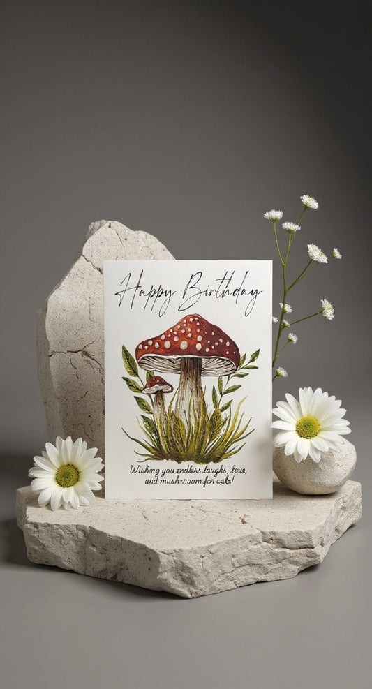 Carte d'anniversaire Champignon
